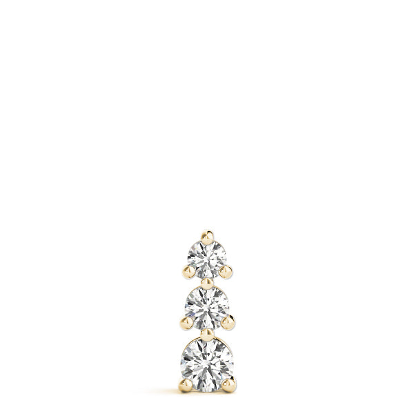 18K Yellow Gold 1 ct Diamond Three-Stone Pendant Necklace