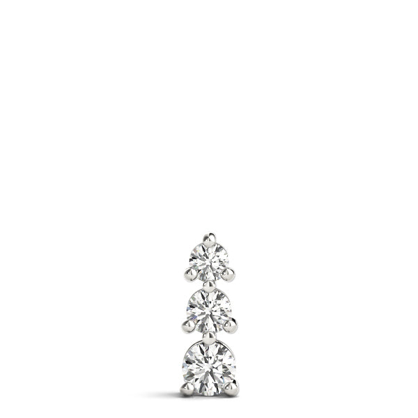 Platinum 1 CT Round Diamond Three Stone Pendant