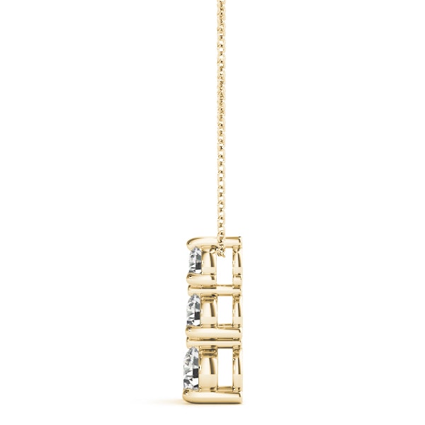 14K Yellow Gold 1 ct tw Three Stone Diamond Pendant