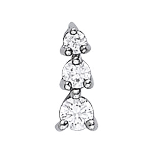 14K White Gold 1 CT Diamond Three-Stone Pendant
