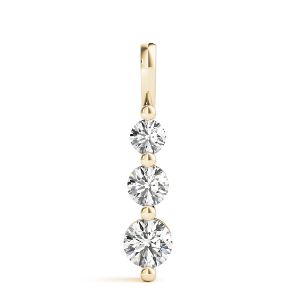 14K Yellow Gold 1 ct tw Three Stone Diamond Pendant