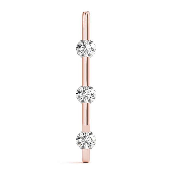 14K Rose Gold 1 ct tw Three Stone Diamond Pendant