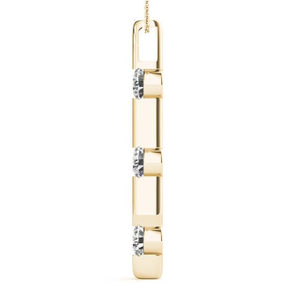 18K Yellow Gold 1 ct tw Three Stone Diamond Pendant
