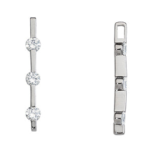 14K White Gold 3-Stone Diamond Pendant
