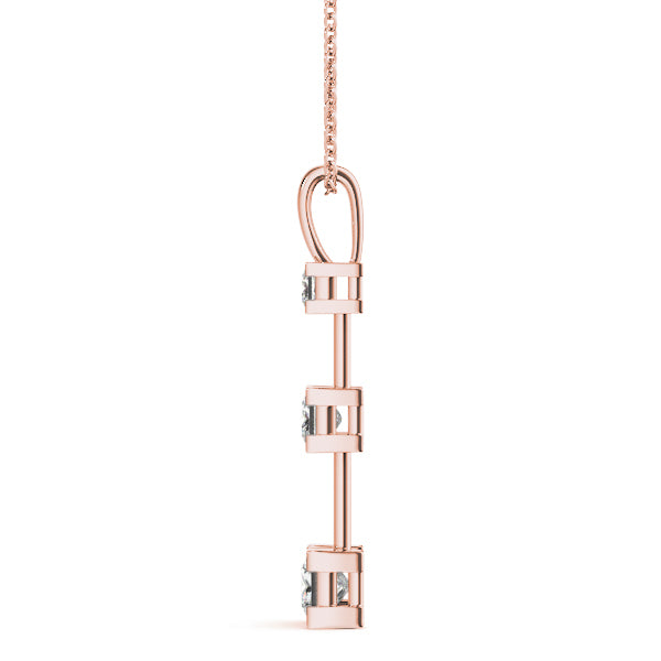 18K Rose Gold 1.33ctw Square Diamond Pendant