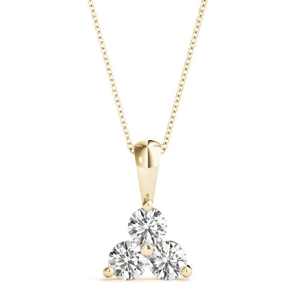 18K Yellow Gold 1 ct tw Three Stone Diamond Pendant