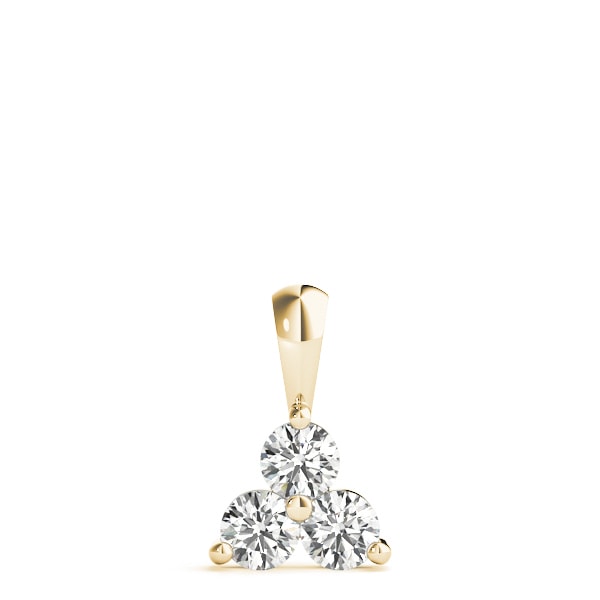14K Yellow Gold 1 ct tw Three Stone Diamond Pendant
