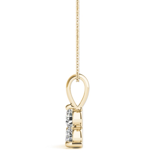 14K Yellow Gold 1 ct tw Three Stone Diamond Pendant