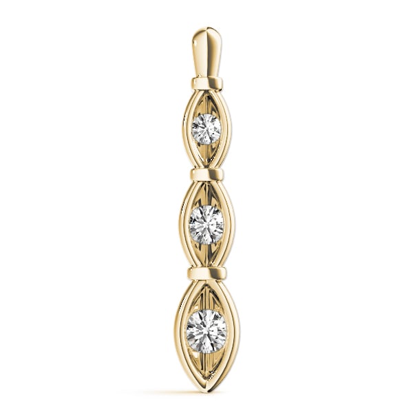 18K Yellow Gold 1/2 ct tw Three Stone Diamond Pendant