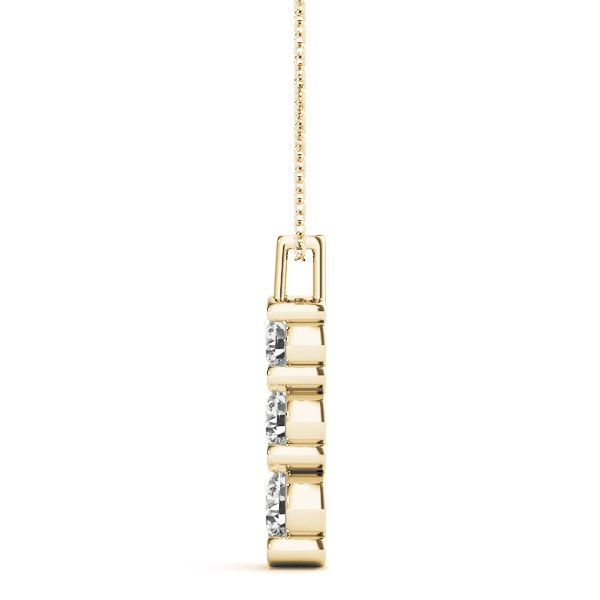 18K Yellow Gold 1 ct tw Three Stone Diamond Pendant