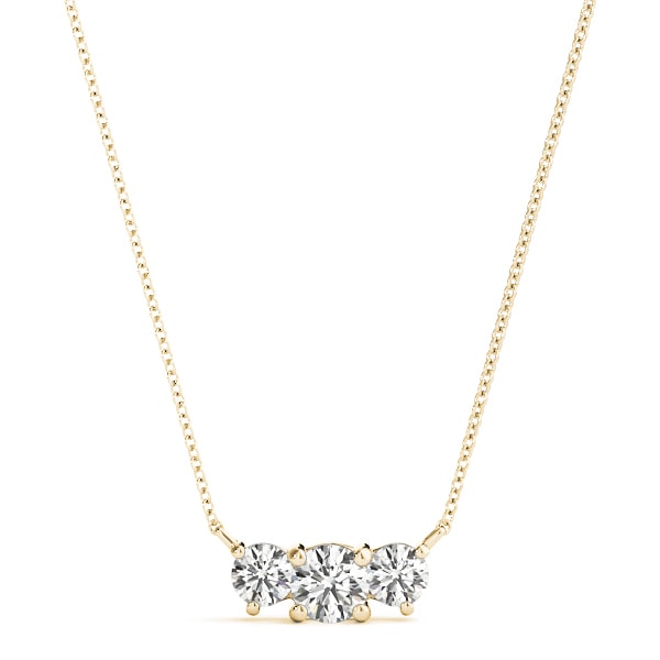 14K Yellow Gold 7/8 ct tw Three Stone Diamond Pendant