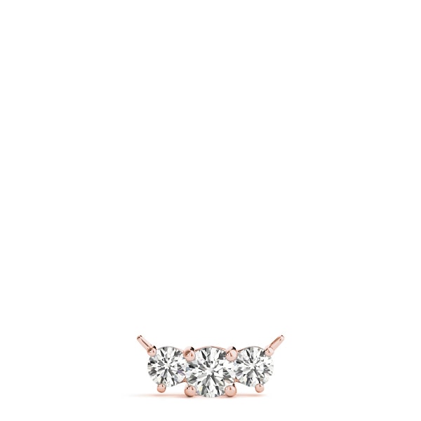 18K Rose Gold 7/8 ct tw Three Stone Diamond Pendant