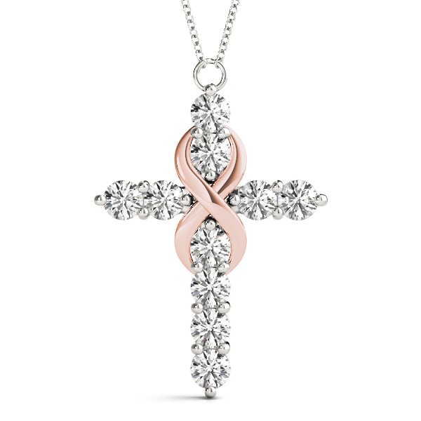 18K Rose Gold 1 ct tw Fashion Diamond Pendant