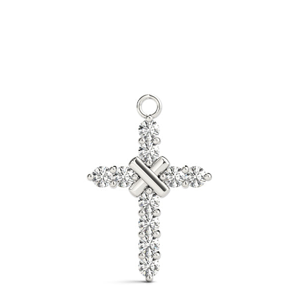 14K White Gold 1ctw Round Diamond Pendant