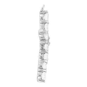1 CT Diamond 18K White Gold Cross Pendant