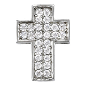 Platinum White Diamond Fashion Cross Pendant