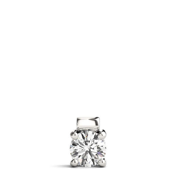 18K White Gold 1 ct Round Diamond Pendant Necklace