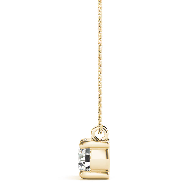 18K Yellow Gold 1ct Round Diamond Pendant