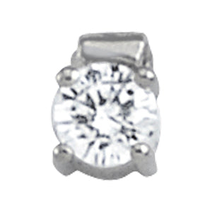 18K White Gold 1 ct Round Diamond Pendant Necklace