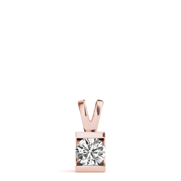 18K Rose Gold 1ct Diamond Pendant Necklace