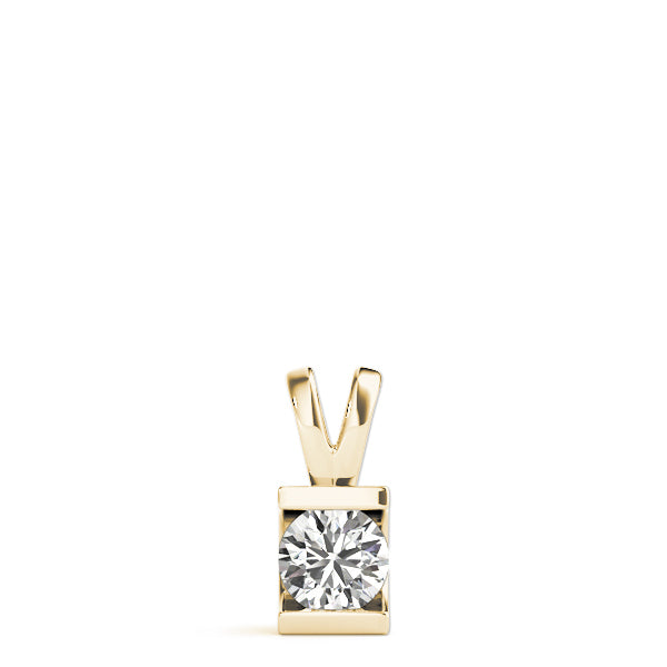 18K Yellow Gold 1ct Round Diamond Pendant