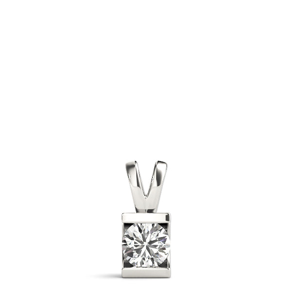 14K White Gold 1ct Round Diamond Pendant