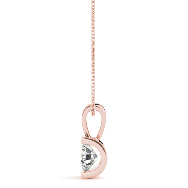 18K Rose Gold 1ct Diamond Pendant Necklace
