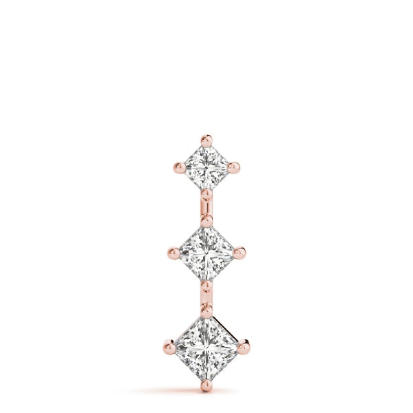 18K Rose Gold 1 ct tw Three Stone Diamond Pendant