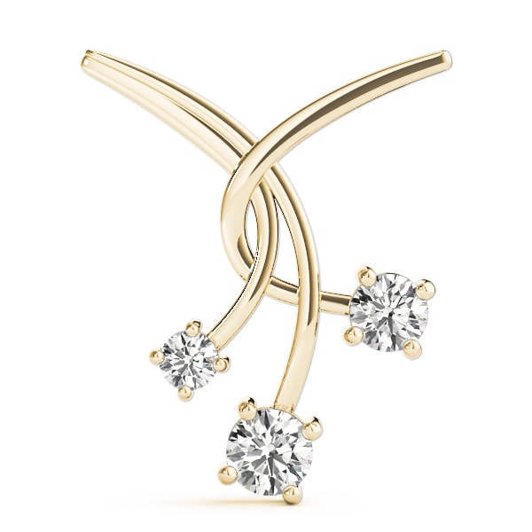 18K Yellow Gold 1 ct tw Three Stone Diamond Pendant