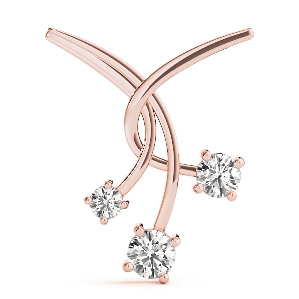 18K Rose Gold 1 ct tw Three Stone Diamond Pendant