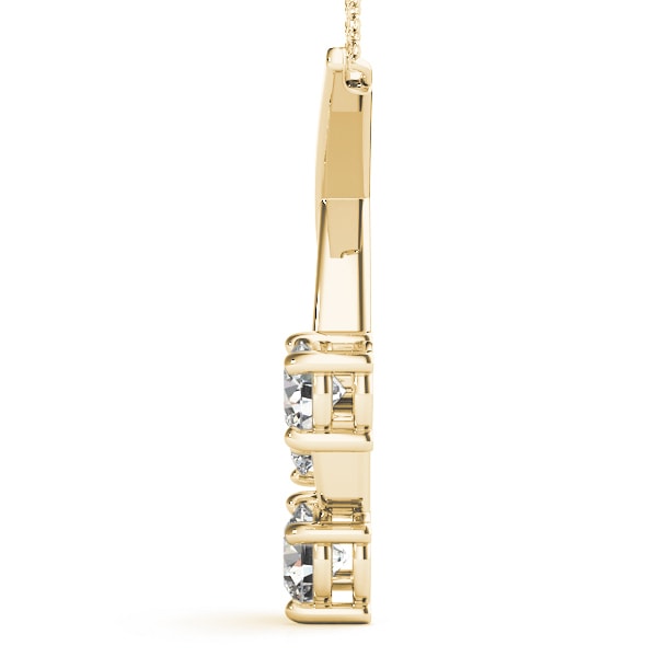18K Yellow Gold 1 ct tw Three Stone Diamond Pendant