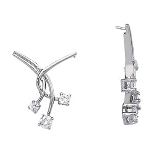 Platinum 1 ct tw Three Stone Diamond Pendant