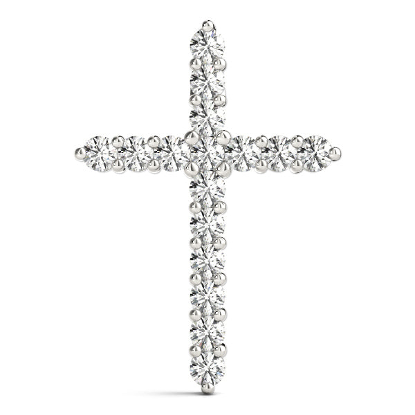 18K White Gold Diamond Cross Pendant