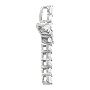 14K White Gold Diamond Cross Pendant