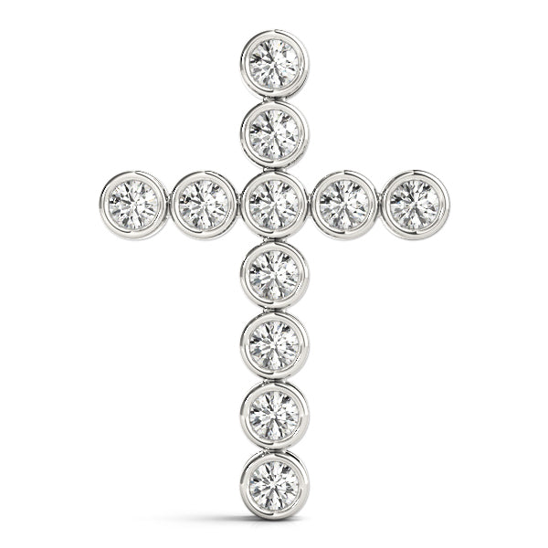 1 CT TW Diamond 18K White Gold Cross Pendant
