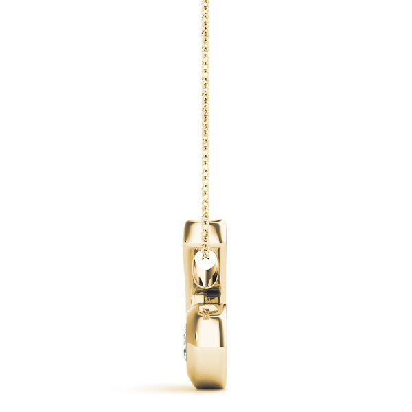 18K Yellow Gold Round Diamond Solitaire Pendant 0.5 CT