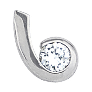 18K White Gold 0.5 CT Round Diamond Solitaire Pendant
