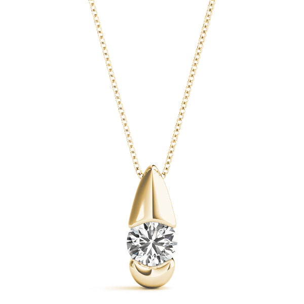 18K Yellow Gold 0.5 ct Diamond Solitaire Pendant