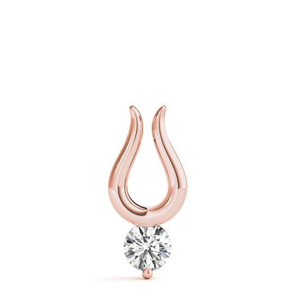 18K Rose Gold Round Diamond Solitaire Pendant 0.5CT