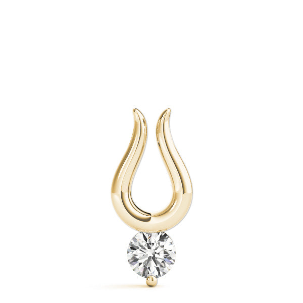 18K Yellow Gold Round Diamond Pendant