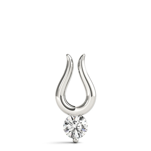 14K White Gold 1/2 ct Diamond Solitaire Pendant
