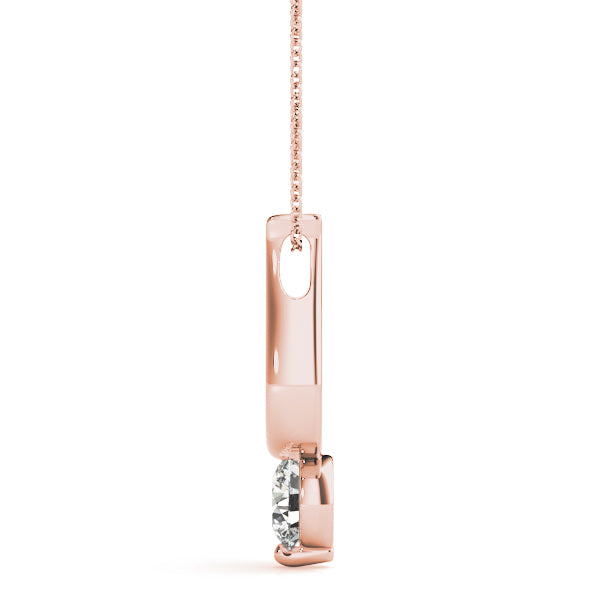 18K Rose Gold Round Diamond Solitaire Pendant 0.5CT