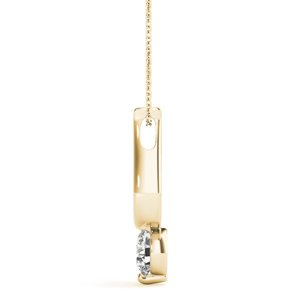 18K Yellow Gold Round Diamond Pendant