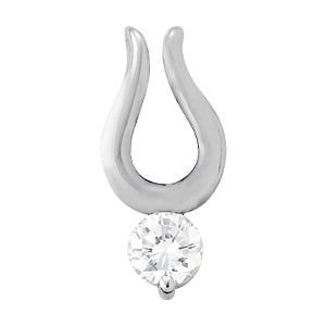 Platinum 1/2 CT Round Diamond Solitaire Pendant