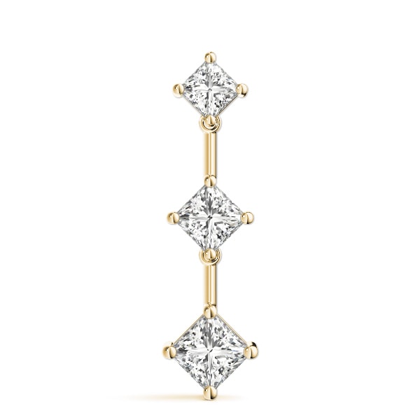 18K Yellow Gold 1 ct tw Three Stone Diamond Pendant