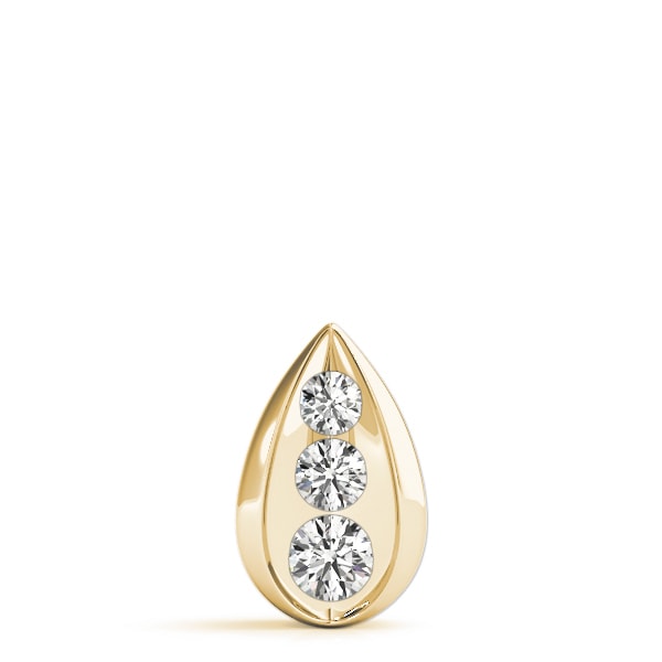 18K Yellow Gold 1 ct tw Three Stone Diamond Pendant