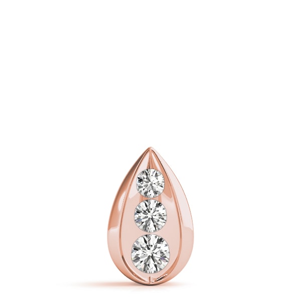 18K Rose Gold 1 ct tw Three Stone Diamond Pendant