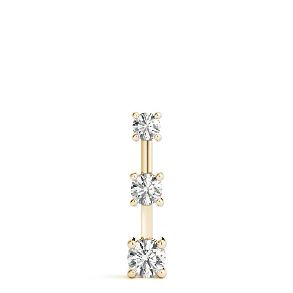 18K Yellow Gold 1 ct Diamond Three-Stone Pendant