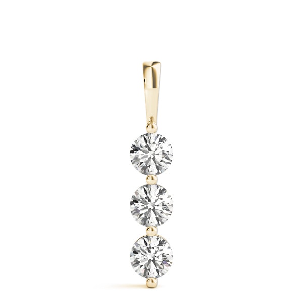 14K Yellow Gold 1 ct tw Three Stone Diamond Pendant