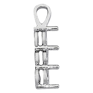 18K White Gold 1 CT Three Stone Diamond Pendant